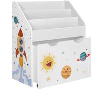 Toy Organiser Children’s Bookshelf 3Shelves Removable Storage Box Wheels GKR41WT