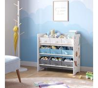 Toy Organiser, Kid Toy Shelf with 9 Non-Woven Fabric Boxes, for Children's Room and Playroom