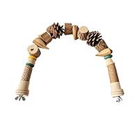 Toy Parrot Pineapple Wood - Natural Rope Climbing Chain | Chop Spike Trunk Ladder for Cage | Bird Accessories for Cockatoo Aratinga Parakeets Australian Inseparable Finches Macaws, 40 cm