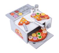 Toy Pizza Oven Set - Simulated Kids Kitchen with Fake Cooking Utensils Durable Colourful Design Gastronomy Playset | Restaurant Experience Chef Simulation Social Play Aktivi