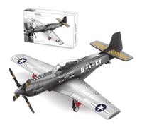 TOY PLAYER P-51 Mustang Fighter Plane Building Block Set, WW2 Military Aeroplane Model Building Toy, Gift for Boys from 8 Years and Adults (258 Pieces)