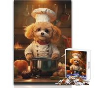 Toy Poodle Chef Adult Jigsaw Puzzles1000 Pieces Fun Brain Training Learning Game Great Unique Surprise Present Size 50x75cm