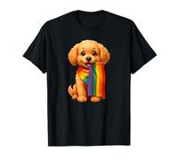 Toy Poodle, Gay Pride, Apricot, Red, Light Brown T-Shirt