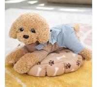 Toy Poodle Plush Toy, Life-like, Realistic Stuffed Animal, Fluffy, Hugging Pillow, Cute, Sleepy Pillow, Backrest, Soft, Relaxing, 13.8 inches (35 cm), Kids, Girls, Birthday, Celebration Gift
