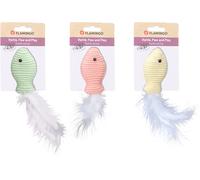 TOY POPPY FISH WITH FEATHERS SERVERAL COLOURS 18x5x2,3CM