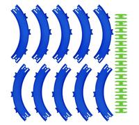 Toy Raceway Connector Set with 10 Curved Track Sections | Separate Green Connectors, Track Ends with Slots and Tabs, Helps Join Curves Into Configured Racing Layouts