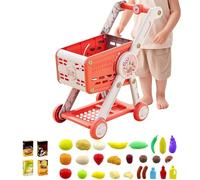 Toy Shopping Cart for Toddler 1-3 - Toy Shopping Cart Playset with Food Shop Accessories | Pretend Play for Learning Role-Playing Doll House Girls Toddler Age 1-3 and Up