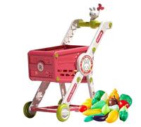 Toy Shopping Cart,Pretend Grocery Store Cart Shopping Trolley Toy | Pretend Kitchen Accessories Interactive Playing Trolley for Baby Kindergarten Students Girls Boys