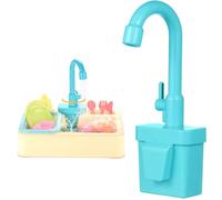 Toy Sink Faucet, Plastic Play Sink with Running Water, 5.5x10.2x3" Replacement Kitchen Toys Faucet, Playhouse Accessories for Boys Girls Toddlers, Kids with Running Water, Play with Run