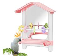 Toy Sittich - Bird Mirror Decoration | Cage Accessories for Indoor and Outdoor Use | Bird Stand with Snack Toys for the Ter Windowsill