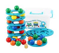 Toy Stacking Block Fine Motor Skill Training Game for W/Rainbow Balls Down Tower Toy Educational Tumble