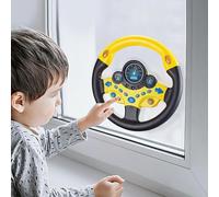 Toy Steering Wheel - Steering Wheel Simulator 360 Degrees Rotating | Portable Driving with Music Light, Interactive Funny Sounding Toy for Kids Boys