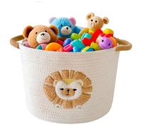 Toy Storage Basket for Kids Baby Laundry Baskets for Blanket Cute Toys Organizer Nursery Hamper Cotton Rope Baskets for Organizing, tp Diaper Storage Bin for Baby Shower Gifts, Dog Cat Toy Box