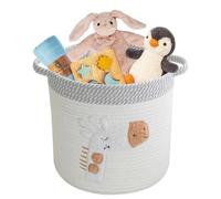 Toy Storage Baskets, Woven Cotton Rope Storage Basket for Kids, Multifunctional Blanket Baskets for Living Room Toys Organizer with Embroidery Decor Layndry Organizer with Handle for Nursery - Giraffe