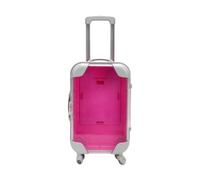 Toy Storage Box for Mini Dolls And Eyelashes in Suitcase Design, Rose Red