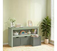 Toy Storage for Kids, Kids Storage Cabinet with Wheels, 3 Drawers, Laurel Green