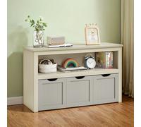 Toy Storage for Kids, Kids Storage Cabinet with Wheels, 3 Drawers, Sand Beige