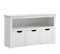 Toy Storage for Kids, Kids Storage Cabinet with Wheels, 3 Drawers, White