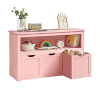 Toy Storage for Kids with Wheels 30 x 102 x 60 cm, Candy Pink