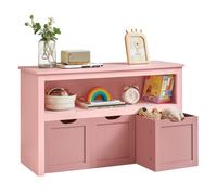 Toy Storage for Kids with Wheels 30 x 102 x 60 cm, Jelly Pink