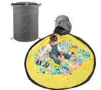 Toy Storage Organizers with Play Mat, Large toy storage Bin for Kids, Portable Foldable Storage Bag/Box with Handles Zipper Drawstring for Quick toy Tidy-Up Lego/Building Blocks/Cars/Dolls