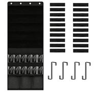 Toy Storage Over the Door Organizer, Multi Layer Oxford Fabric Foam Blasters Storage Organizer, 16 Pockets, 12 Straps Darts Holder, Black Toys Storage Door Hanger with 4 Hooks, 20 Magic Tapes