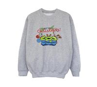 Toy Story Boy's Aliens Christmas Sweatshirt in Grey | Size: 3-4 Years Toy Story Grey 3-4 Years