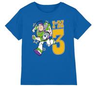 Toy Story Boys Birthday Buzz I'm 3 Unisex Kids T-Shirt, Royal, 7-8 Years UK