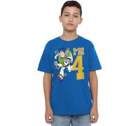 Toy Story Boys Birthday Buzz I'm 4 Unisex Kids T-Shirt, Royal, 3-4 Years UK