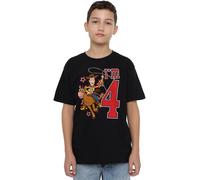 Toy Story Boys Birthday Woody I'm 4 Unisex Kids T-Shirt, Black, 3-4 Years UK