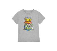 Toy Story Boy's Group T-Shirt Grey | Size: 5-6 Years Toy Story Grey 5-6 Years