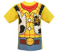 Toy Story Buzz Lightyear and Woody Costume T-Shirt (Woody Yellow Large)