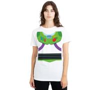Toy Story Buzz Lightyear Costume Ladies T Shirt, White, Medium