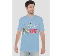 Toy Story Men's Buzz Lightyear No Batteries Needed Christmas Cheer T-Shirt Light Blue | Size: XL Toy Story Light Blue XL