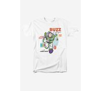 Toy Story Men's Buzz Lightyear T-Shirt White | Size: Small Toy Story White S