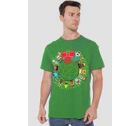 Toy Story Men's Christmas Wreath, Monsters Inc., Cars, Up T-Shirt Green | Size: 2XL Toy Story Green 2XL