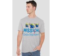 Toy Story Mission Winter Adventure Aliens At Christmas Mens T-Shirt Grey Toy Story Grey L