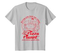 Toy Story Pizza Planet Aliens T-Shirt, Youth, Silver Grey, Large