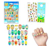 Toy Story Press-On Nails Manicure Set for Kids - Bundle with 24 Stick-On Nails Featuring Woody, Buzz Lightyear, Jessie Plus Stickers, More | Toy Story Manicure Kit for Girls