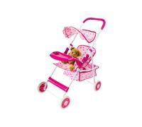Toy Strollers for Dolls, Lightweight Carriage with Bottom Basket, Foldable Pretend Play Set, Classic Nursery Toy with Stylish Pattern, Stroller for Girls and Boys Children and Dolls