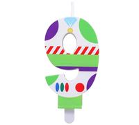 Toy Theme Cartoon Story Candle, Astronaut Robot Toy Cake Topper Cartoon Theme Birthday Number Candle for Boys Girls Party Supplies Decorations (Number 9)