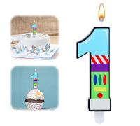 Toy Themed Cartoon Story Birthday Candle, Cartoon Birthday Cake Topper, Two Infinity and Beyond Birthday Decorations Astronaut Robot Toy Cartoon Birthday Party Supplies (Number 1)