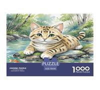 Toy Tiger Cat 1000 Pieces Animal Jigsaw Puzzles with Paper Art Home Decors Adults Or Families Fit Stunning Puzzle 70x50cm/1000pcs