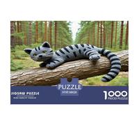 Toy Tiger Cat 1000 Pieces Animal Jigsaw Puzzles with Paper Art Home Decors for Enthusiasts Stunning Puzzle 38x26cm/1000pcs