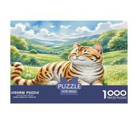 Toy Tiger Cat 1000 Pieces Animal Jigsaw Puzzles with Paper Art Home Decors for Enthusiasts Stunning Puzzle 38x26cm/1000pcs