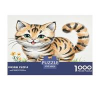 Toy Tiger Cat 1000 Pieces Animal Jigsaw Puzzles with Paper Art Perfect for Relaxation Adults Or Families Fit Educational Games 38x26cm/1000pcs