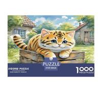 Toy Tiger Cat 1000 Pieces Animal Jigsaw Puzzles with Paper Art Perfect for Relaxation for Enthusiasts Educational Games 38x26cm/1000pcs