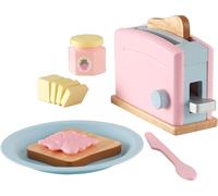 KidKraft Pastel Toy Toaster with Play Food, Accessory for Kids' Kitchen, Wooden Toy Kitchen Appliance Set for Kids, Play Kitchen Accessories, Kids' Toys, 63374