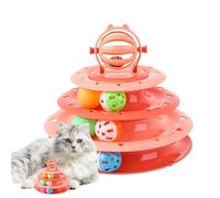Toy Tour à Boules Casting Chat -4 Story - Interactive Toy with Coloured Balls, Non-Left Rotating Tray to Entertain, Stimulate and Stimulate Cats and Kittens at Home or in the Garden