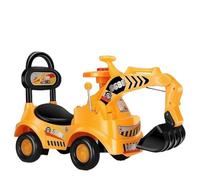 Toy Tractors For Kids Ride On Excavator Music Sounds Digger Scooter Bulldozer Toddler Construction Truck Under Seat Storage(Gelb,Only wiggle car)
